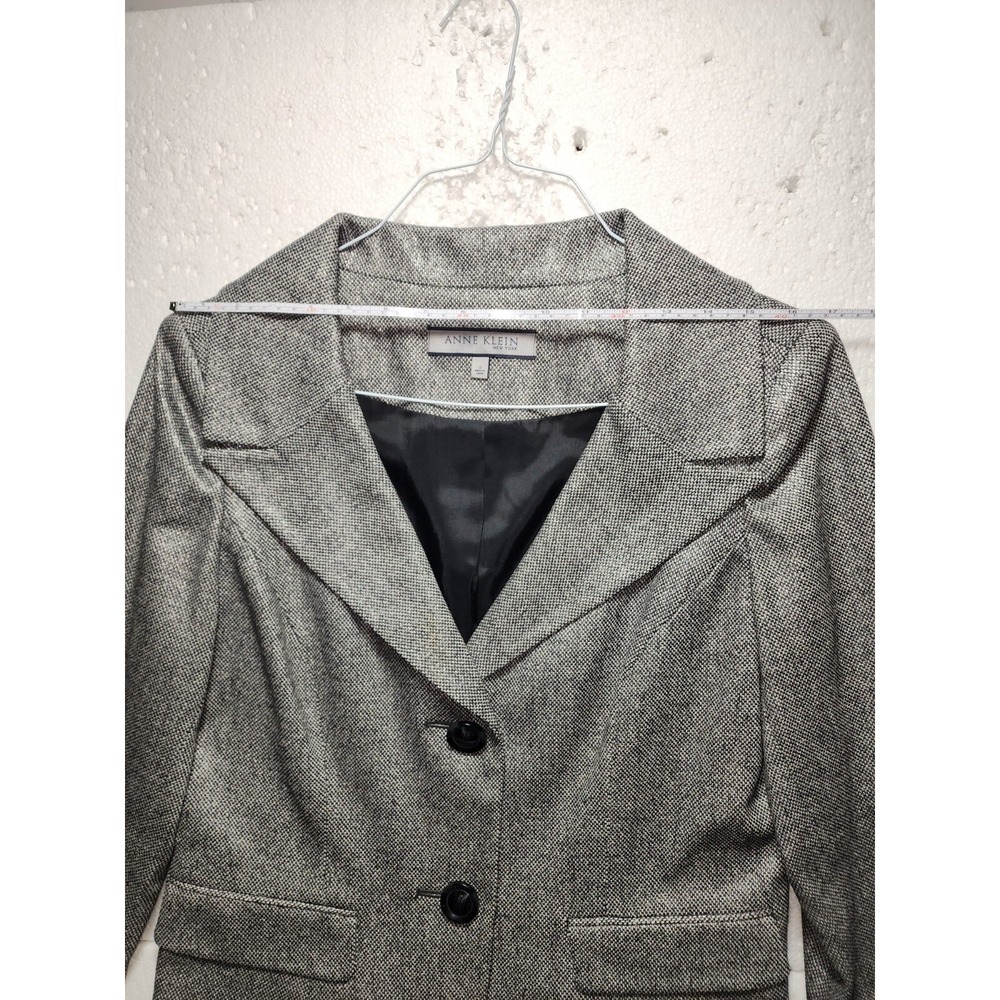 Ann Klein Suit Womens Size 12 Gray Two Button Jacket Blazer Work Career Formal - Picture 10 of 14